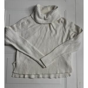by Anthropologie Womens S White Sweater Cowl Neck Pullover Wool Blend